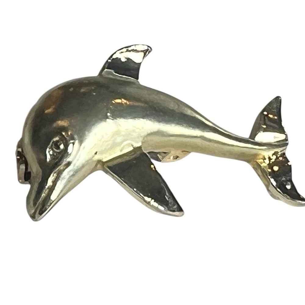 Vintage Gerry’s Silver-tone Dolphin Lapel Pin Brooch